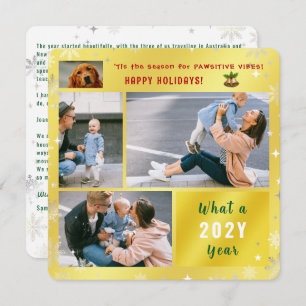 Tarjeta Festiva Gracioso Gato de Perro 4 Fotos Felices Festividade