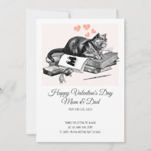 Tarjeta Festiva Gracioso Gato Valentine