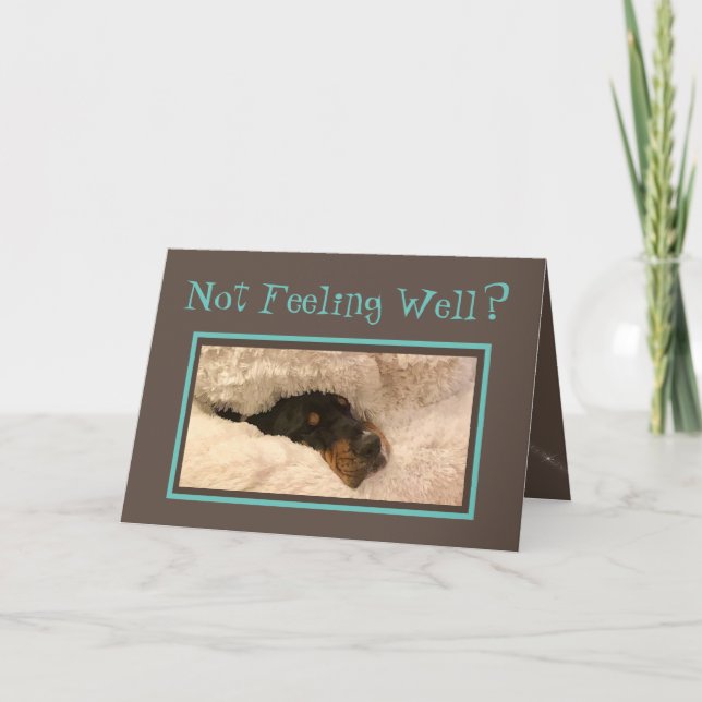 Tarjeta Festiva Gracioso Get Well Card W/Basset Hound Médica (Anverso)