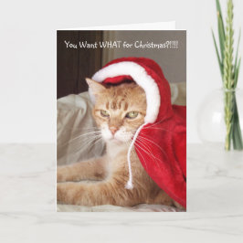 Tarjeta Festiva Gracioso Ginger Grumpy Navidades con humor para ga