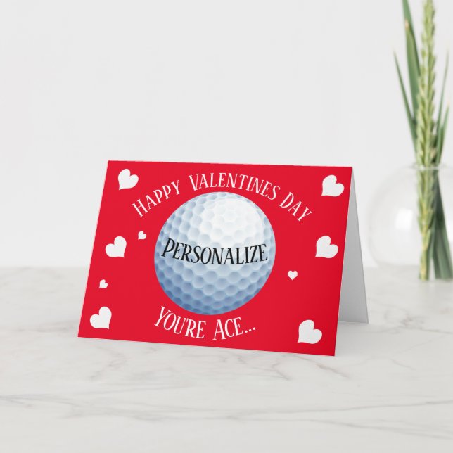 Tarjeta Festiva Gracioso Golf que eres Ace Valentines (Anverso)
