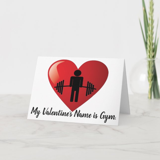 Tarjeta Festiva Gracioso Gym Valentine (Anverso)