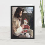 Tarjeta Festiva Gracioso Jesús y Santa<br><div class="desc">Divertidos Navidades de Santa y Jesús para ateos que ofenderán a los cristianos con sus graciosas imágenes de Jesús y Santa y su lema.</div>