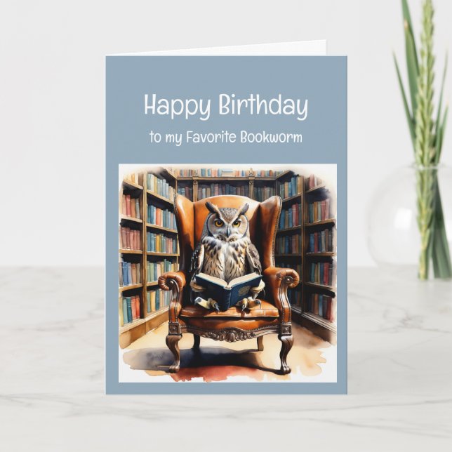 Tarjeta Festiva Gracioso libro de cumpleaños Wise Owl Humor (Anverso)