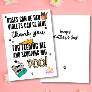 Tarjeta Festiva Gracioso lindo feliz día de la madre desde el gato