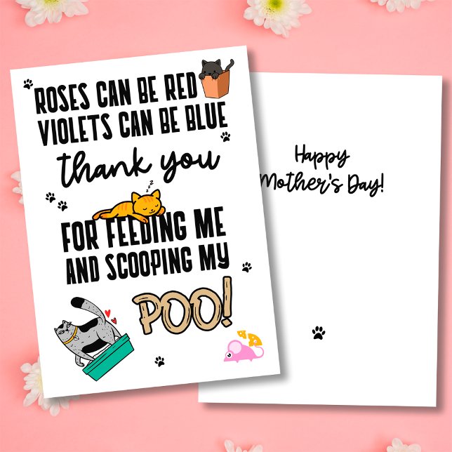 Tarjeta Festiva Gracioso lindo feliz día de la madre desde el gato (Subido por el creador)