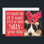 Tarjeta Festiva Gracioso Mascotas de citas navideñas Navidades sal<br><div class="desc">Añade tu propia foto de tu furioso miembro de la familia con su cara triste y su divertido atuendo o traje de navidades. ¡Este Navidad recibe la plantilla de tarjeta plana lista para que usted edite en línea y añada su propia foto graciosa del mascota de Navidad! La cita dice:...</div>