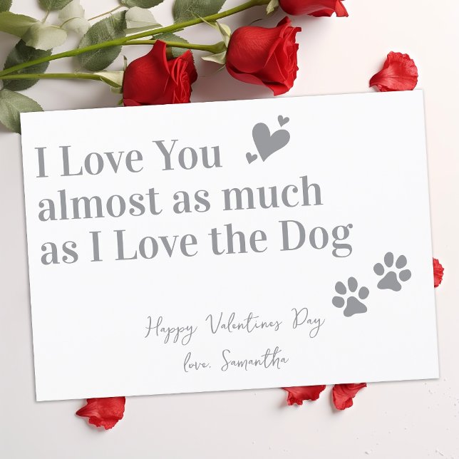 Tarjeta Festiva Gracioso Me Encanta El Día de San Valentín Mascota (Subido por el creador)