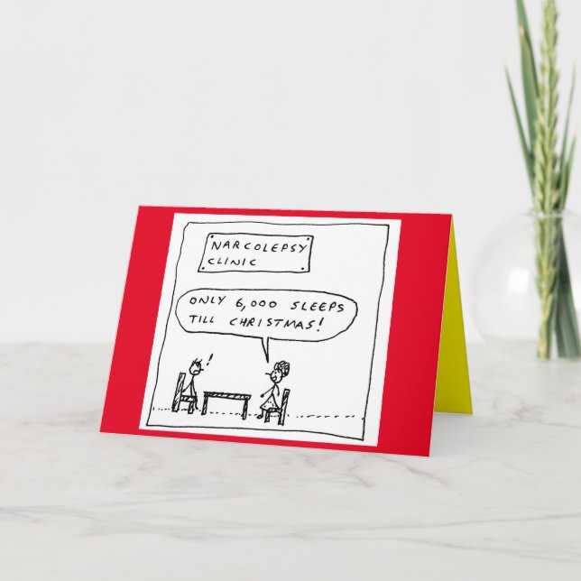 Tarjeta Festiva Gracioso Narcolepsy Navidades Personalizado Chiste (Anverso)