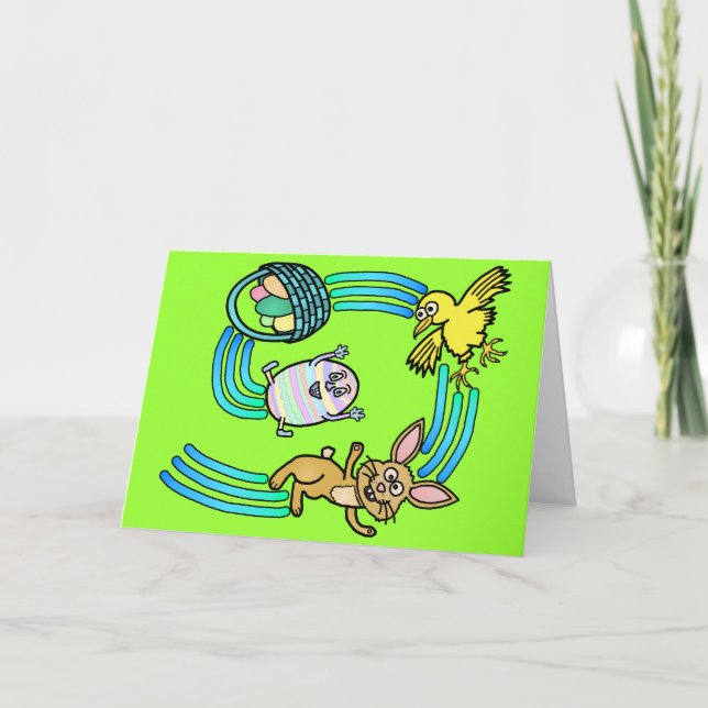 Tarjeta Festiva Gracioso Ni Pascua De Pascua (Anverso)