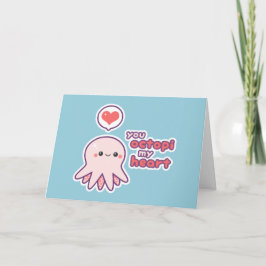 Tarjeta Festiva Gracioso Octopus Valentine