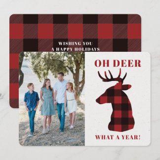 Tarjeta Festiva Gracioso Oh ciervo qué año foto