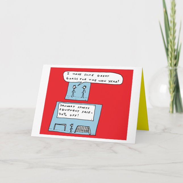 Tarjeta Festiva Gracioso Personalizado de Objetivos de Año Nuevo (Anverso)