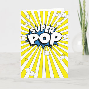 Tarjeta Festiva ¡Gracioso, Punny, SUPER POP! Popcorn Yellow Pop Bl