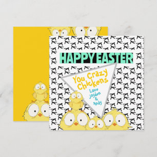 Tarjeta Festiva Gracioso Quirky "Feliz Pascua, Chicas Locas"  