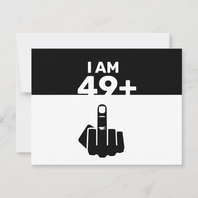 Tarjeta Festiva Gracioso regalo de cumpleaños número 50, 49 más un (Anverso)