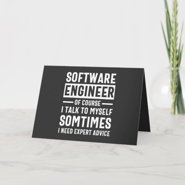 Tarjeta Festiva Gracioso regalo de ingeniero de software de progra (Anverso)