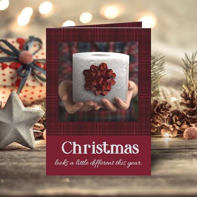Tarjeta Festiva Gracioso regalo de papel higiénico Navidades Covid (Subido por el creador)