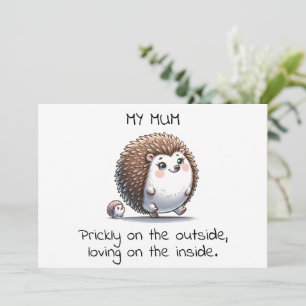 Tarjeta Festiva Gracioso regalo del Día de la Madre de Hedgehog Pu