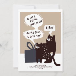 Tarjeta Festiva Gracioso Regalo Gato (ideal para muchas ocasiones)