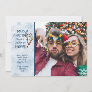 Tarjeta Festiva Gracioso Resumen de Renos Rojos - De Malos Amortij