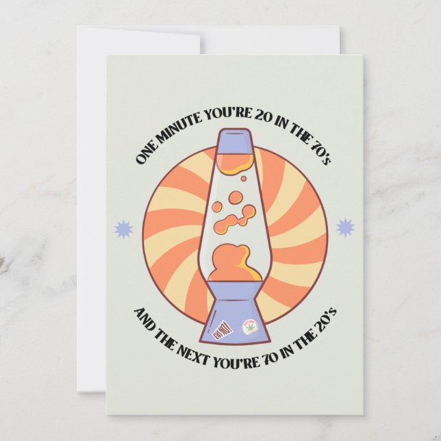 Tarjeta Festiva Gracioso Retro 70 (Anverso)