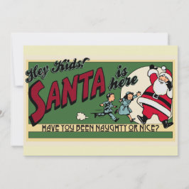 Tarjeta Festiva Gracioso retro Santa Personalizado travieso o agra
