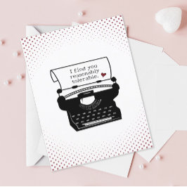 Tarjeta Festiva Gracioso Retro Te Encuentro Tolerable El día de Sa