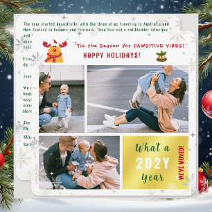 Tarjeta Festiva Gracioso Rudolph Hemos mudado Felices Fiestas 3 Fo