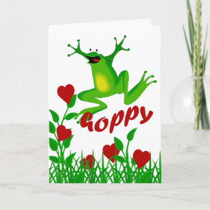 Tarjeta Festiva Gracioso saludo de Rana de San Valentín