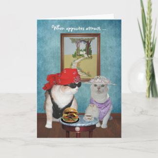 Tarjeta Festiva Gracioso San Valentín/aniversario de gatos/gatitos