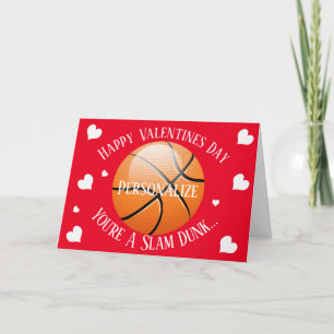 Tarjeta Festiva Gracioso Slam Dunk Valentines