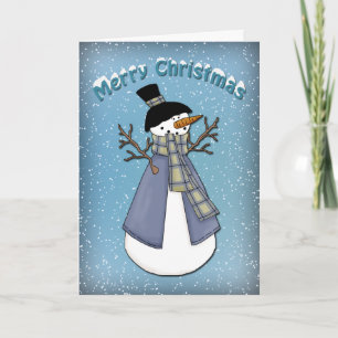 Tarjeta Festiva Gracioso Snowman