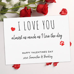Tarjeta Festiva Gracioso Te Amo Perro Lover Feliz Día de San Valen