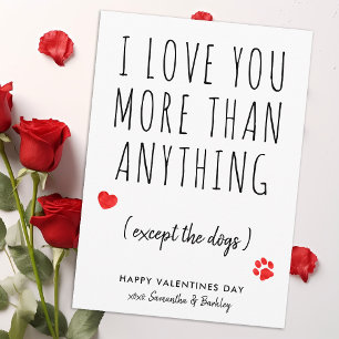 Tarjeta Festiva Gracioso Te Amo Perro Lover Feliz Día de San Valen