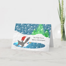 Tarjeta Festiva Gracioso - Te pescamos a unos Navidades del tiburó