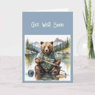 Tarjeta Festiva Gracioso, te pondrás bien pronto, pescador, usa hu