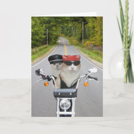 Tarjeta Festiva Graciosos gatos de ciclismo de San Valentín/aniver