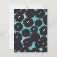 Graciosos monstruos esponjosos negros