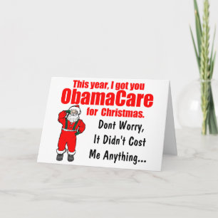 Tarjeta Festiva Graciosos Navidades de ObamaCare saludan