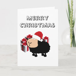 Tarjeta Festiva Graciosos Navidades de ovejas de Santa personaliza