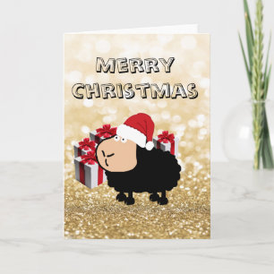 Tarjeta Festiva Graciosos Navidades de ovejas de Santa personaliza