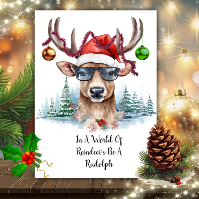 Tarjeta Festiva Graciosos Navidades de renos de Rudolph (Subido por el creador)