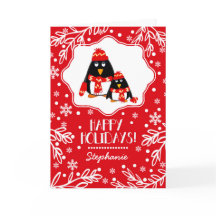 Graciosos Navidades Personalizados de Pingüinos