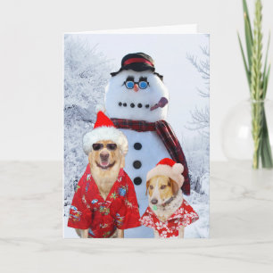 Tarjeta Festiva Graciosos perros Guay Yule