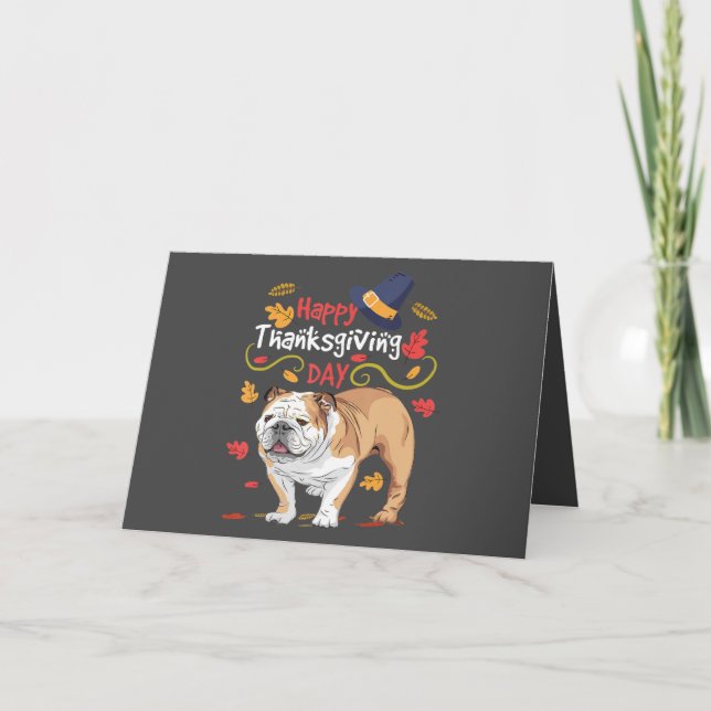 Tarjeta Festiva Graciosos Regalos De Acción De Gracias Para El Bul (Anverso)