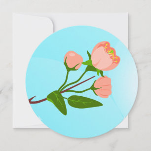 Tarjeta Festiva Gradiente azul del cielo con rama de primavera flo