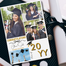 Graduación 4 Fotos Personalizadas, Graduado, Dorad