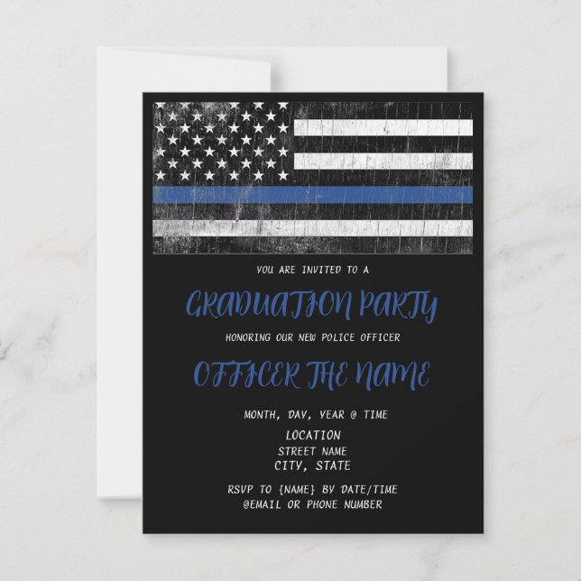 Tarjeta Festiva Graduación de la Academia de Policía (Anverso)
