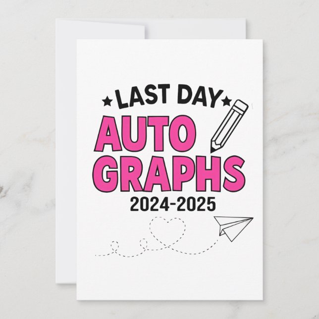 Tarjeta Festiva Graduación de las autografías 2024-2025 del último (Anverso)
